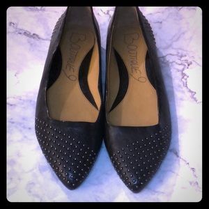 Super cute Black leather studded flats size 9